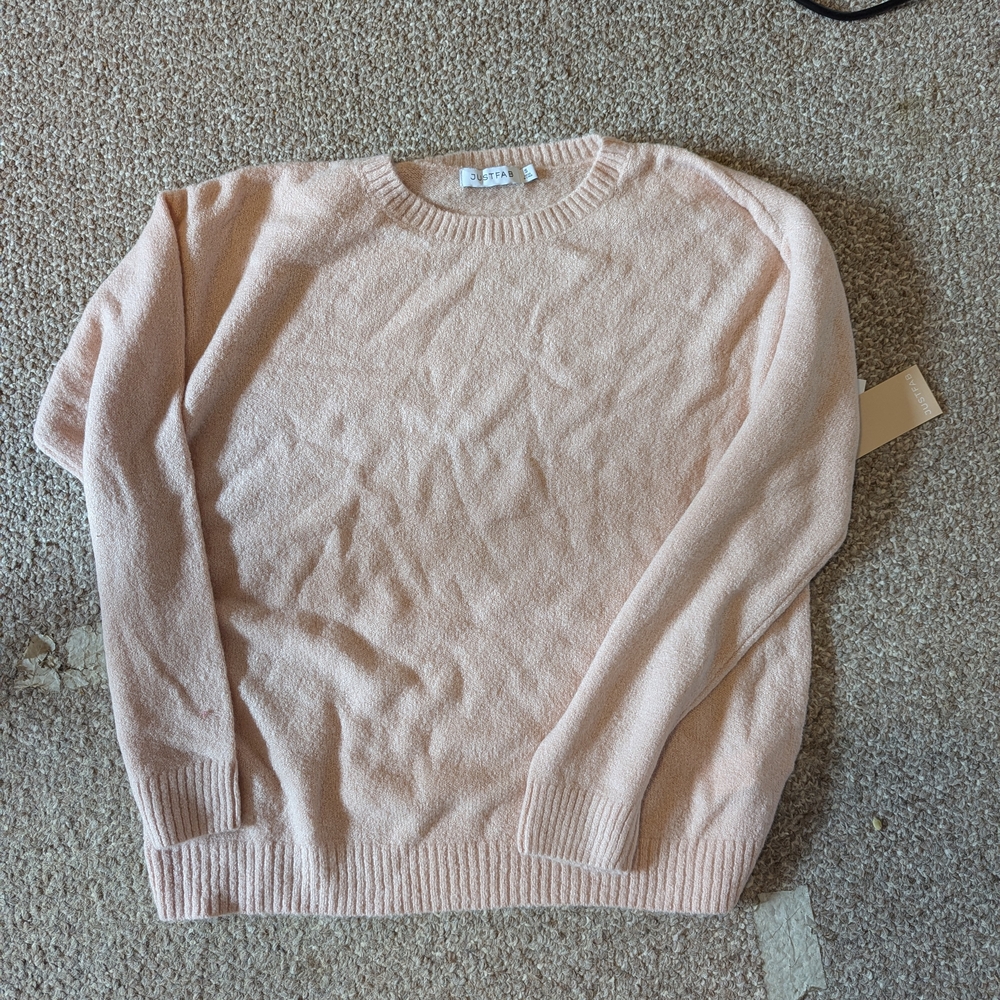 JustFab Pink Crew Neck Sweater